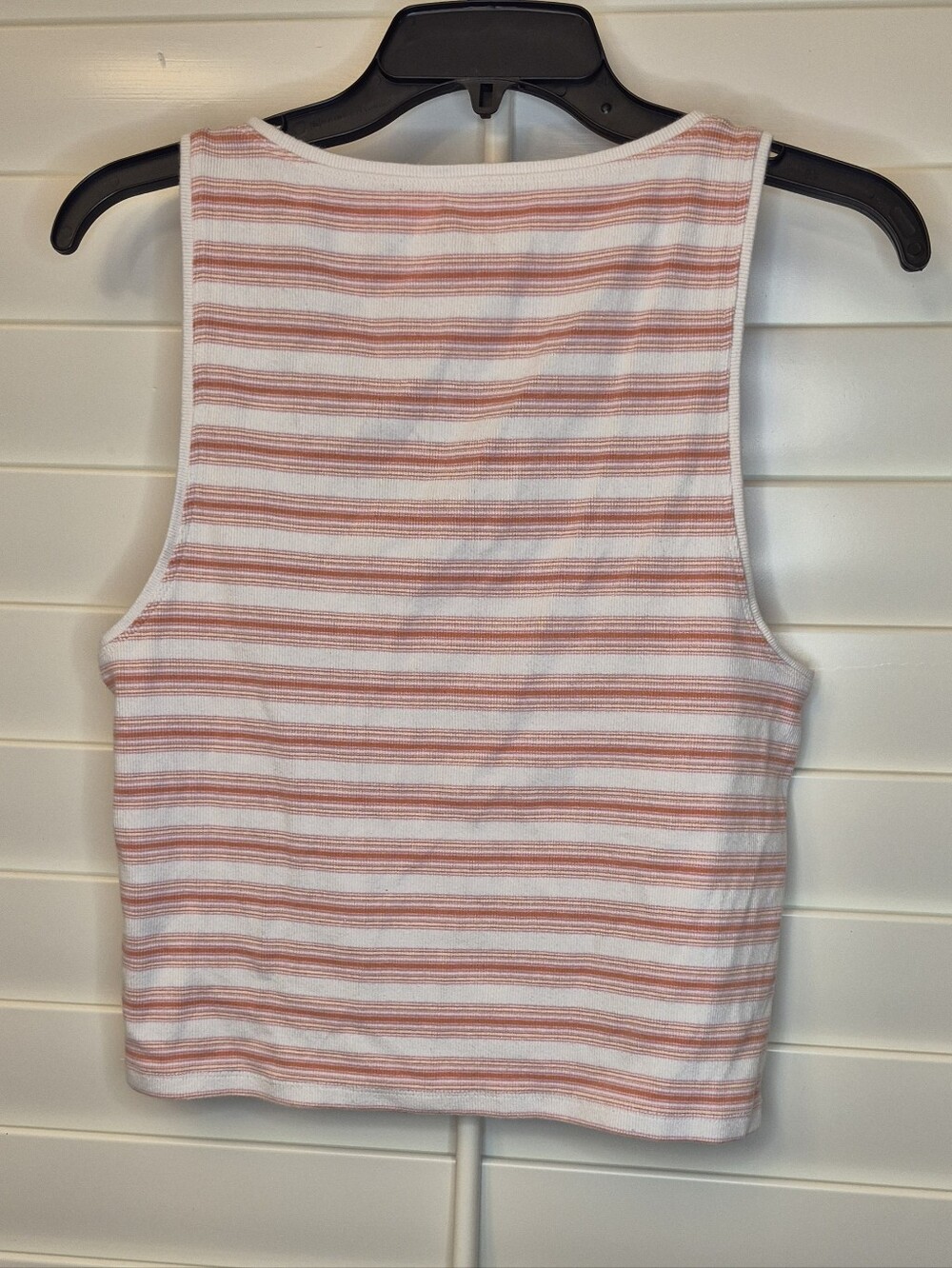 American Eagle Outfitters White and Pink Striped Tank Top Sz XL EUC - Picture 4 of 4